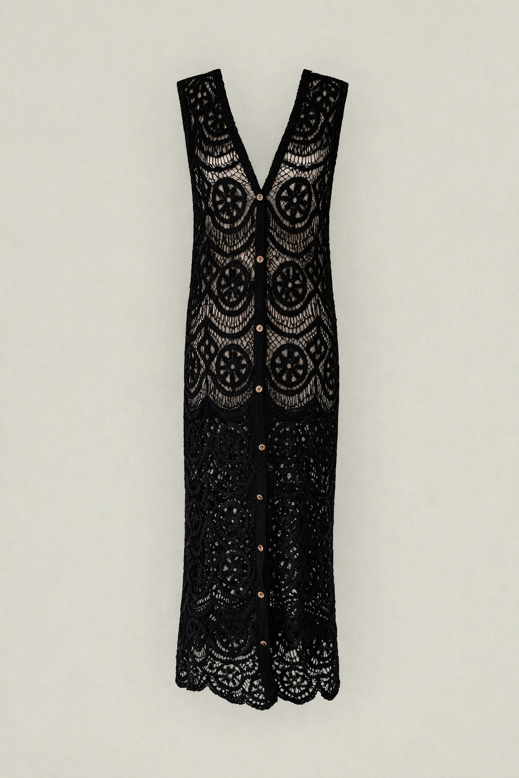 BLACK HANDMADE CROCHET DRESS