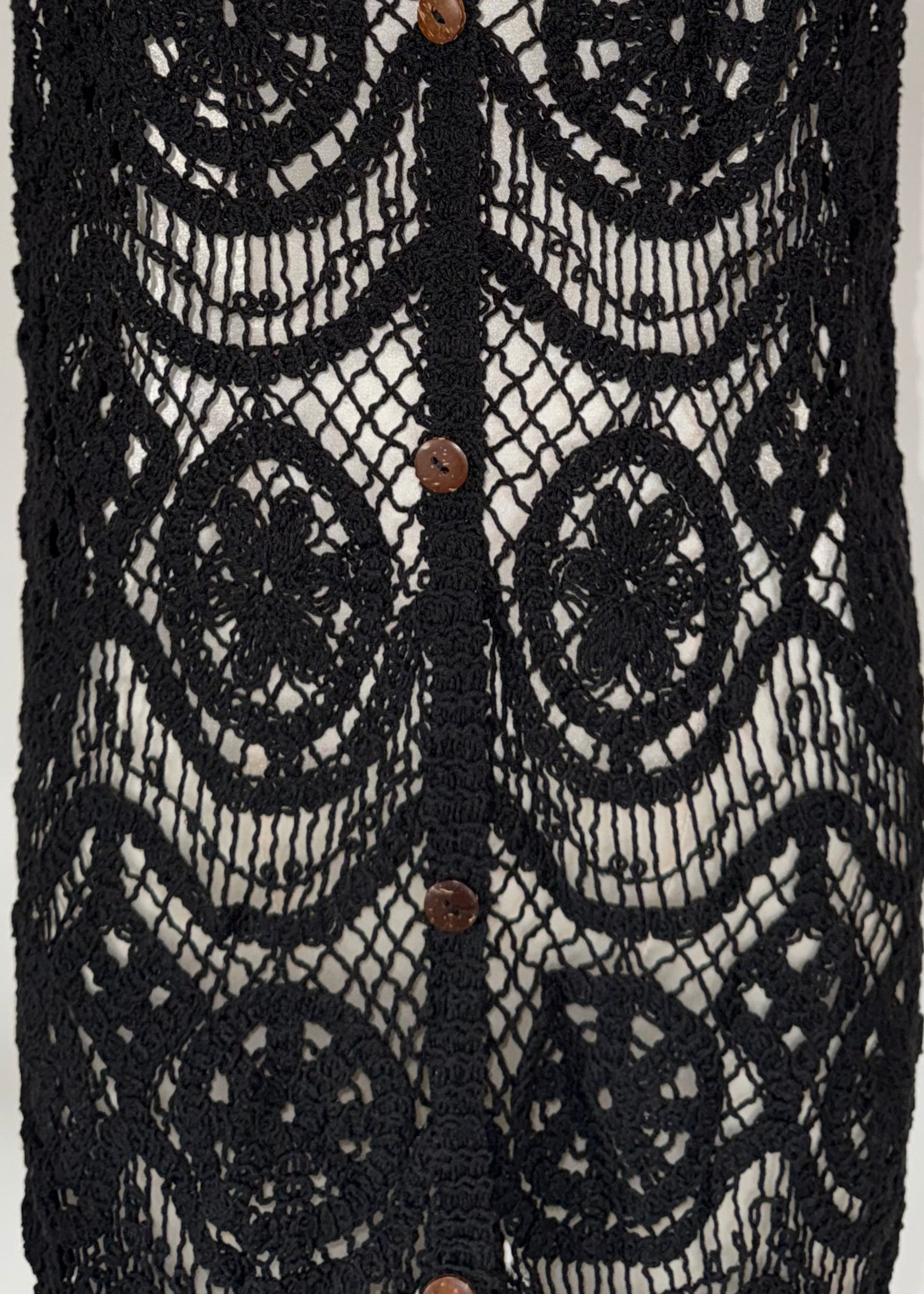 BLACK HANDMADE CROCHET DRESS
