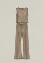 CREAM OPEN KNIT SET
