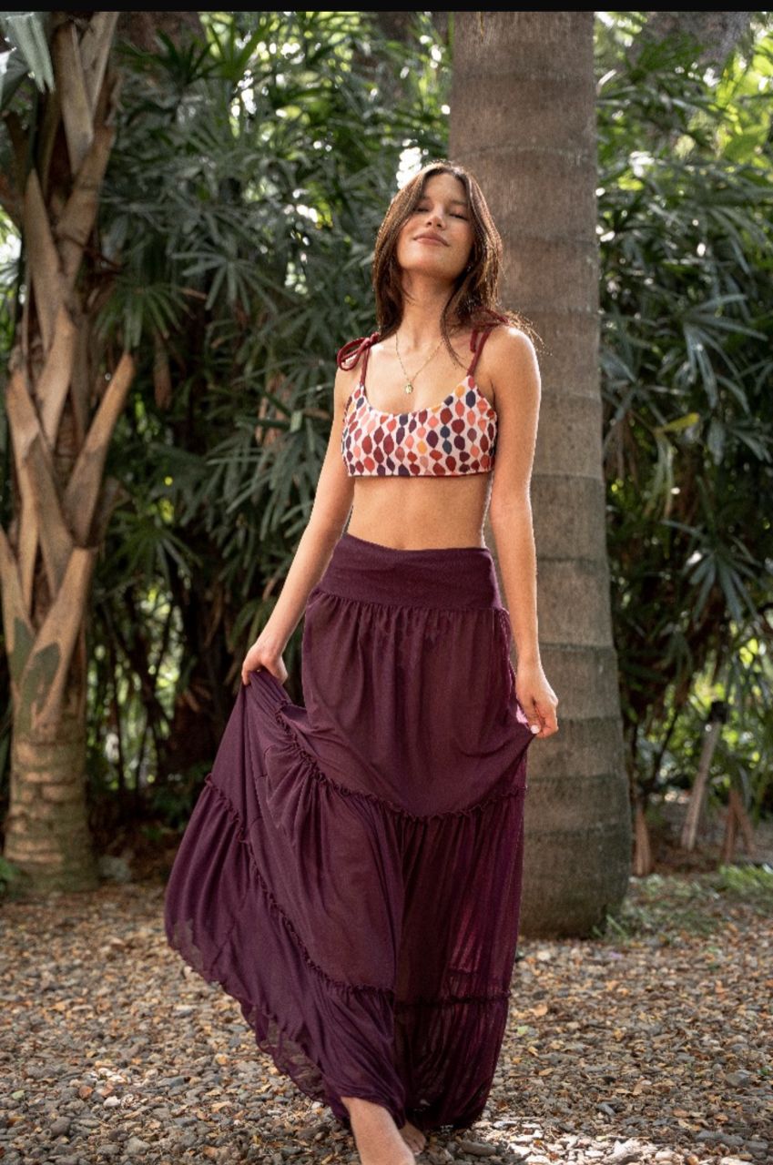 RUFFLED MESH SKIRT